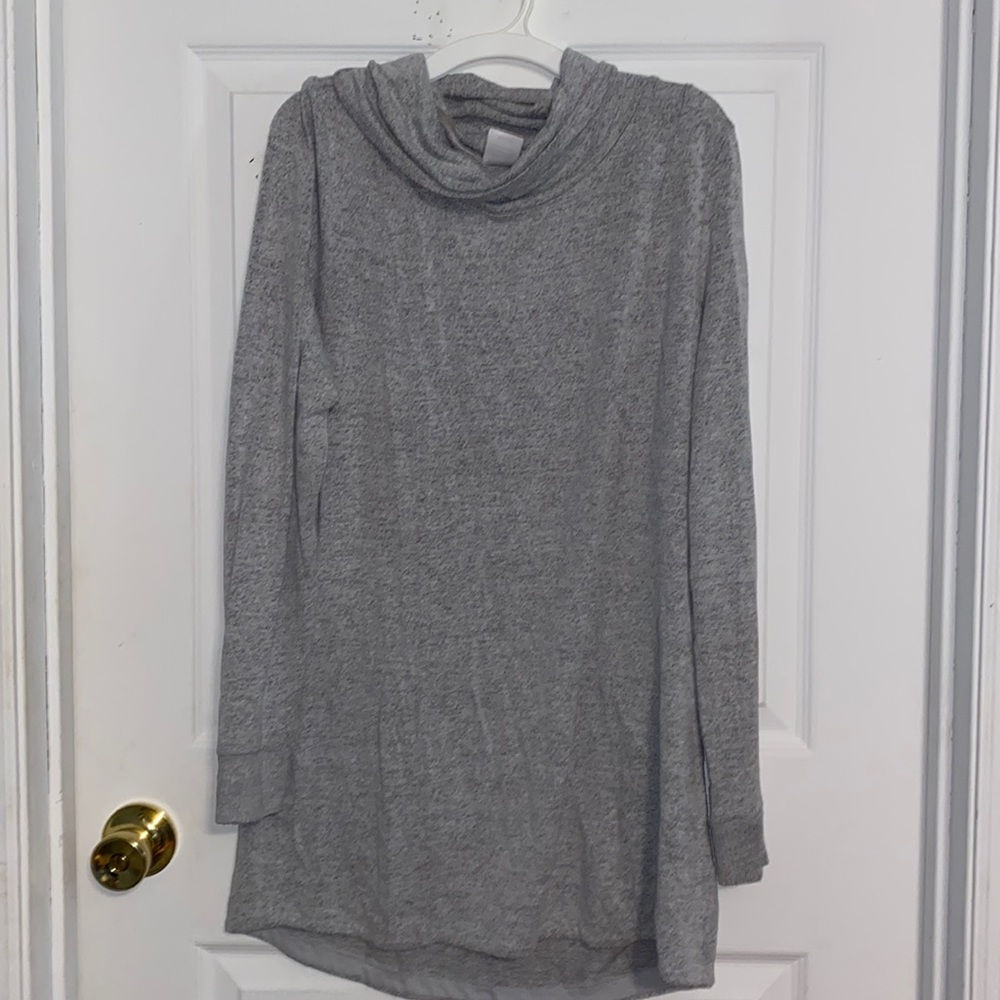 Grey turtleneck sweater